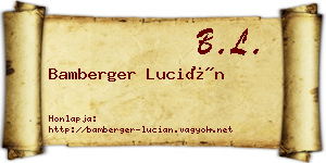 Bamberger Lucián névjegykártya